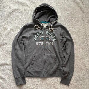 Aeropostale Embroidered Zip Up Hoodie Size XL